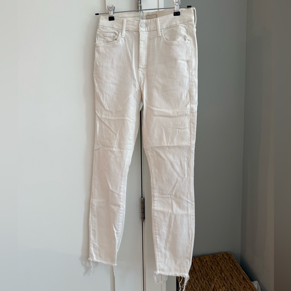 MOTHER High Waisted Looker Ankle Fray